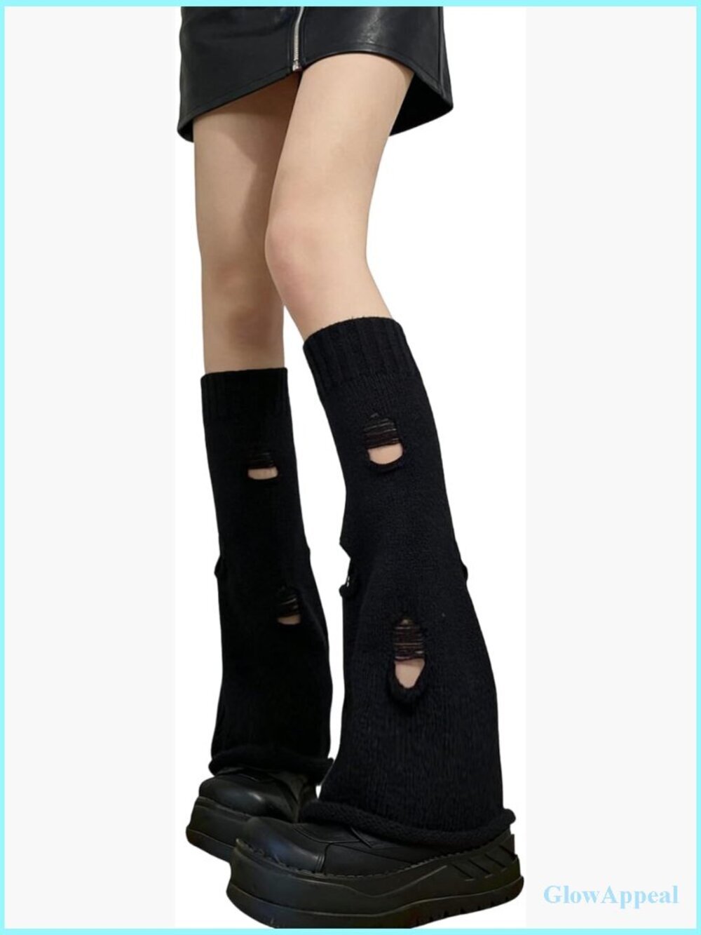 Lace Ripped Knit Leg Warmers Y2K Kawaii Flared Ballet Goth Socks Women
